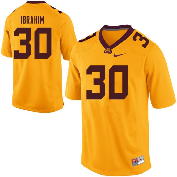 Men #30 Mohamed Ibrahim Minnesota Golden Gophers College Football Jerseys Sale-Gold